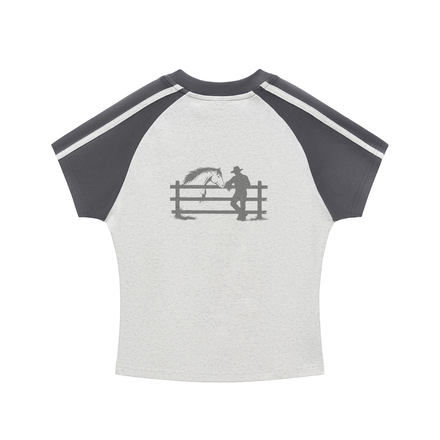 Womens Contrast Stripes Bodycon Raglan  Sleeve T-Shirt