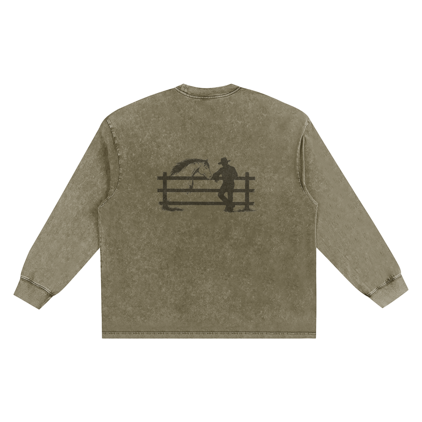 Mens Snow Washed Frayed Edge T-Shirt