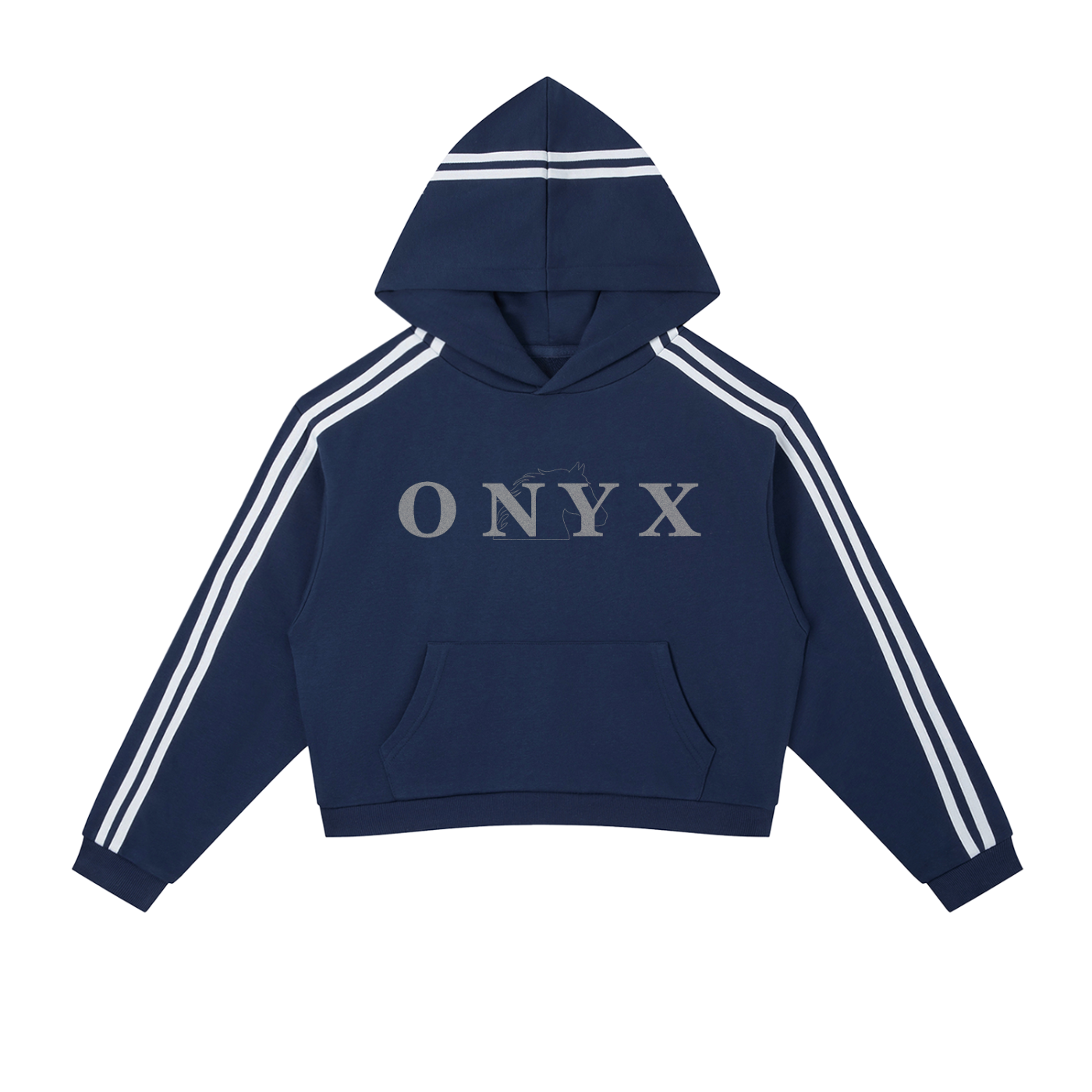 Womens Side Stripe Cropped Hoodie