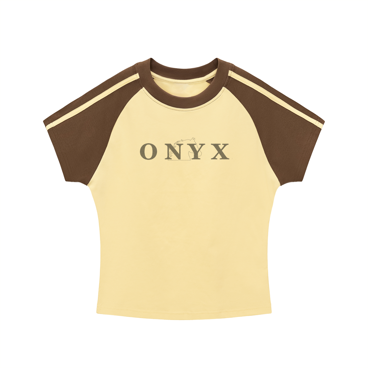 Womens Contrast Stripes Bodycon Raglan  Sleeve T-Shirt