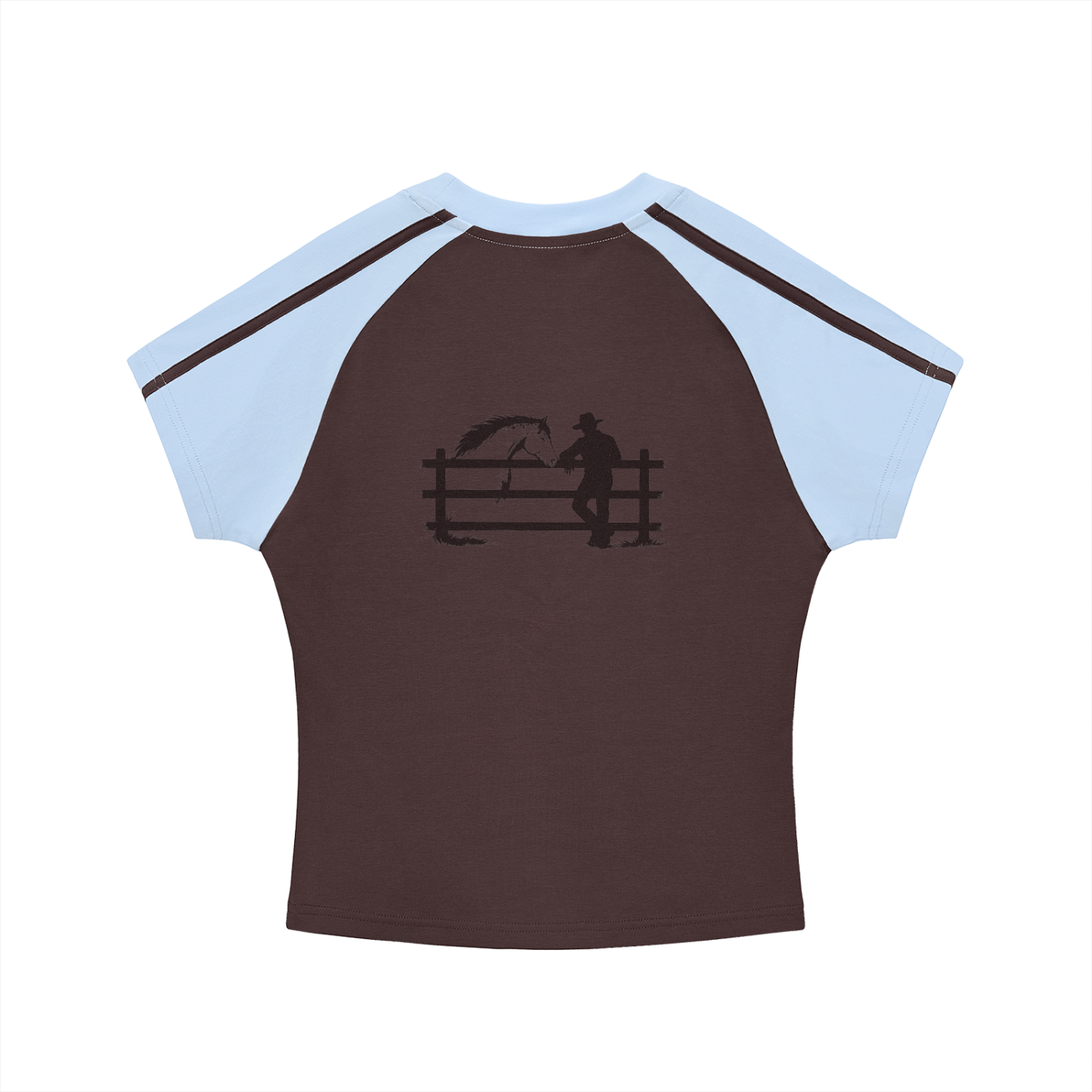 Womens Contrast Stripes Bodycon Raglan  Sleeve T-Shirt