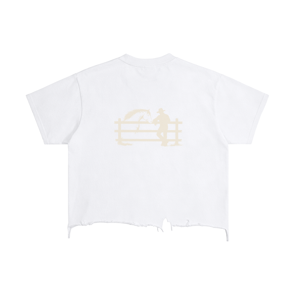 Vintage Wash Boxy Distressed Hem T-Shirt