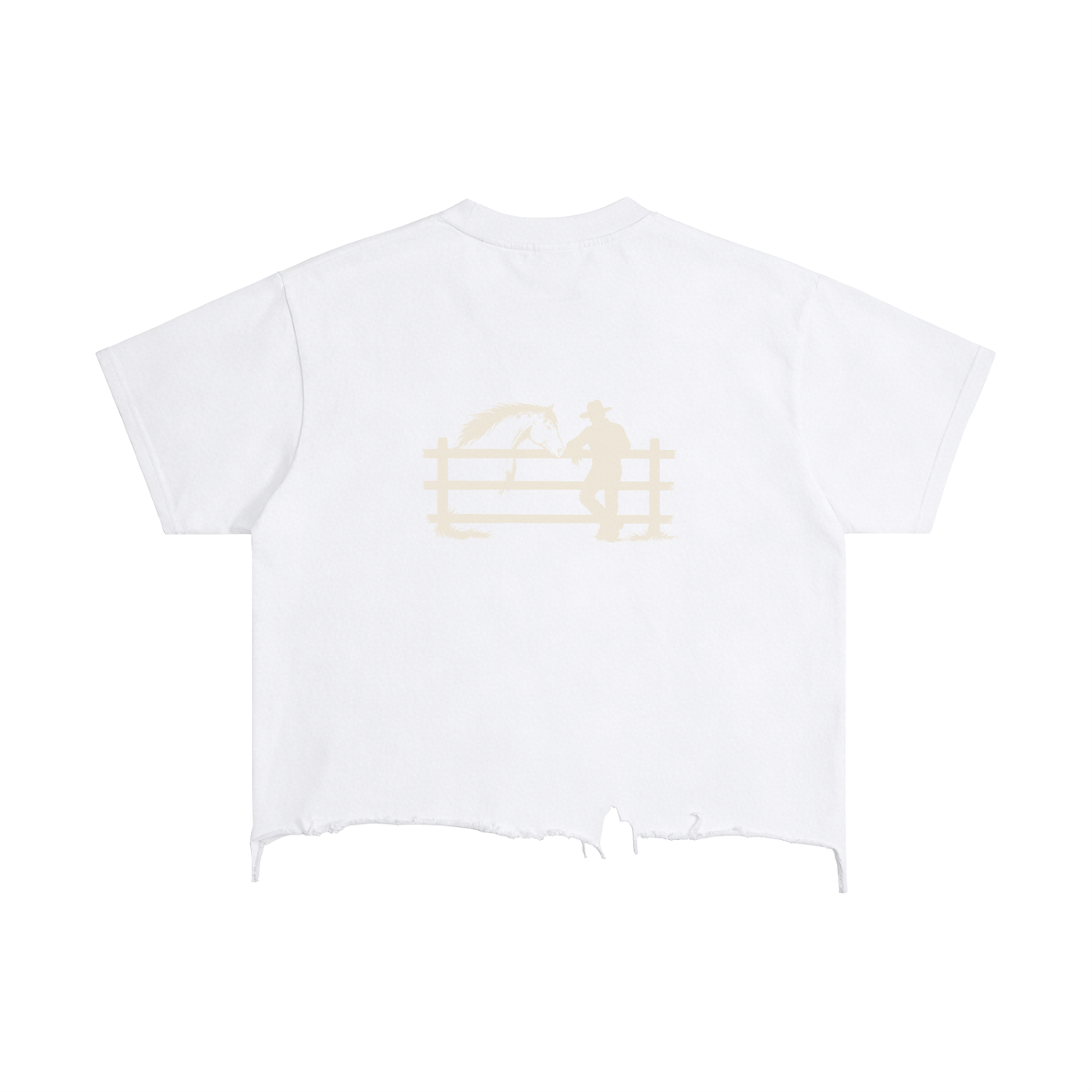 Vintage Wash Boxy Distressed Hem T-Shirt
