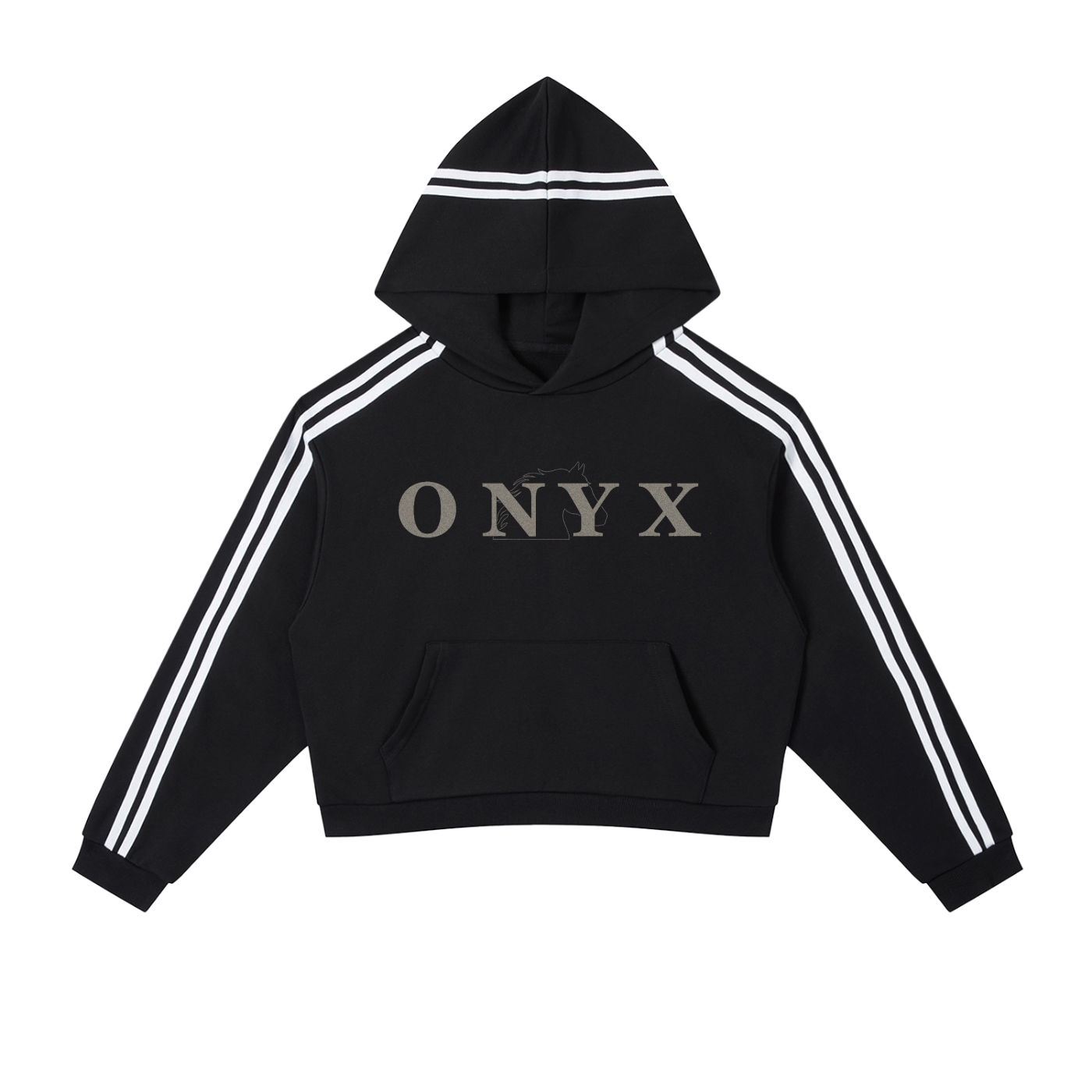 Womens Side Stripe Cropped Hoodie
