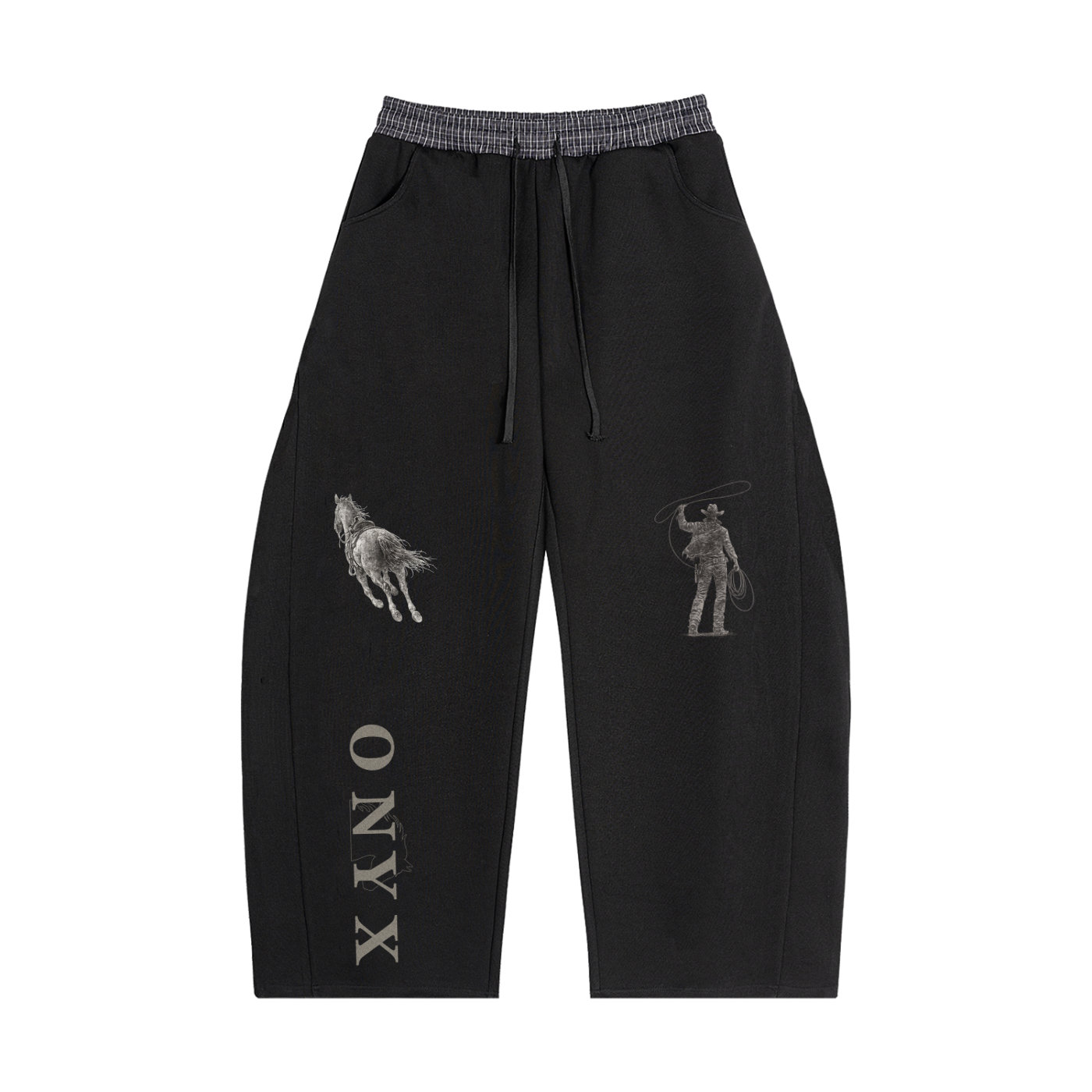 Plaid Waistband Barrel Sweatpants