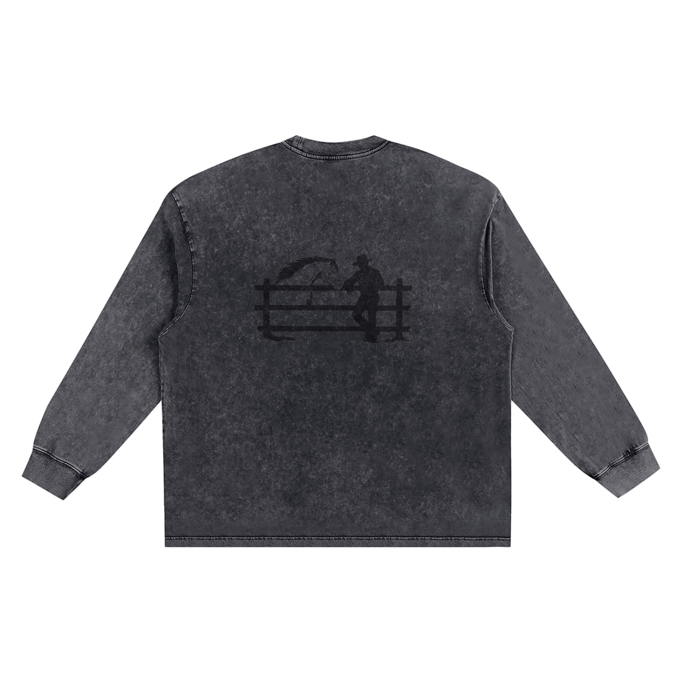 Mens Snow Washed Frayed Edge T-Shirt