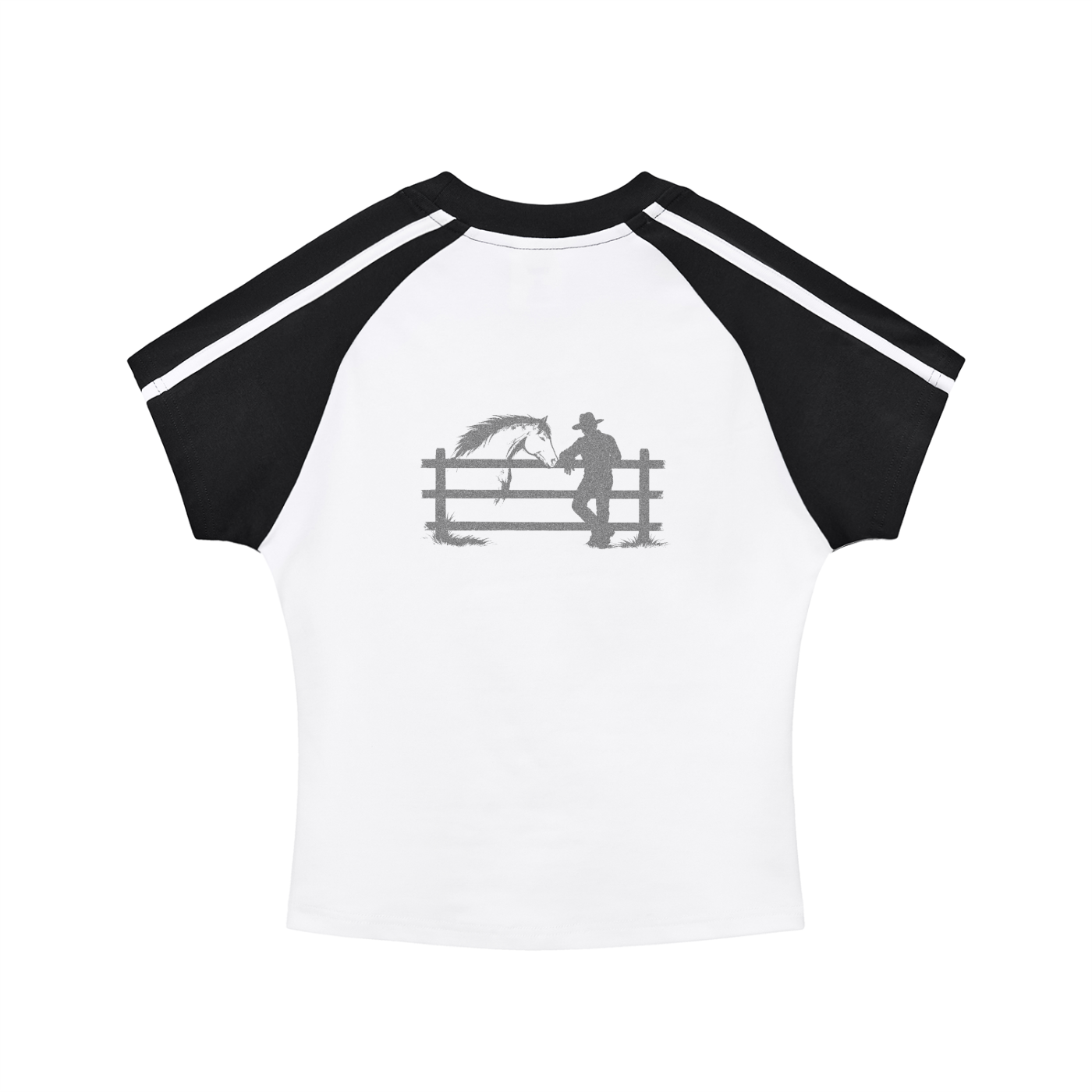 Womens Contrast Stripes Bodycon Raglan  Sleeve T-Shirt